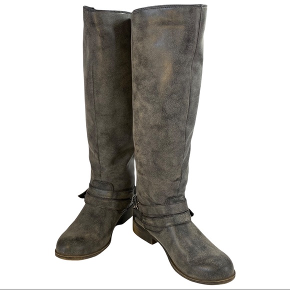 Madden Girl Charcoal Caanyon Boots Knee High - Picture 3 of 14